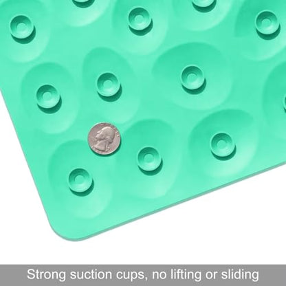 Non-Slip Bathtub Mat OTHWAY Soft Rubber Bathroom Bathmat with Strong Suction Cups (Fruit Green, 16x31.5 inch) - color: Fruit Green, size: 31.5" x 16" (Rectangular)