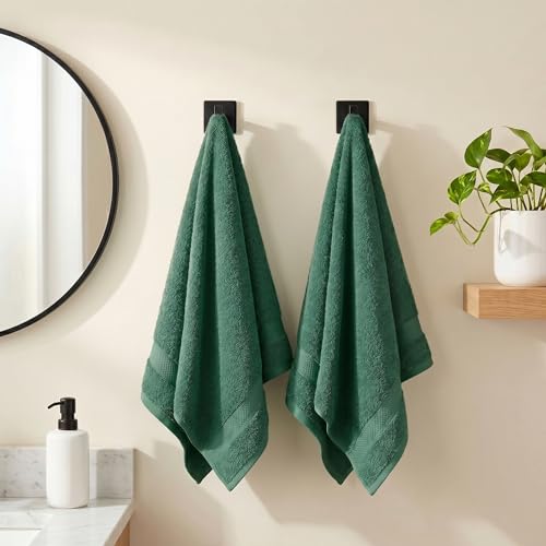 Sofea Hand Towels 6 Pack (16 x 28 Inches) 100% Cotton Bathroom Towels, Soft Absorbent Quick Dry Hand Towels for Bathroom Kitchen - color: Forest Green
