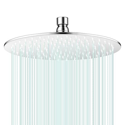 All Metal Rain Shower Head - Heavy Duty Stainless Steel, Easy Install, High Water Flow, Ultra-Thin Modern Design for Bathroom (Chrome, 10) - color: Chrome, size: 10