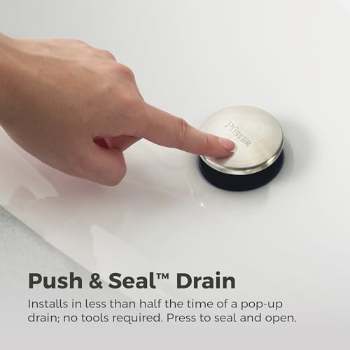 Pfister Capistrano Widespread Bathroom Sink Faucet 2 Handle 3 Hole Brushed Nickel Vanity Faucet with Push & Seal Drain TiteSeal Mount NSF Certified Bath Fixture LF049CSOGS - color: Spot Defense Brushed Nickel, size: 1 Pack