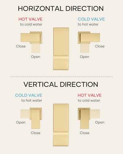AVSIILE Waterfall Bathroom Faucet 3 Hole, Brushed Gold 8 Inch Widespread Modern 3 Piece Bathroom Sink Faucet, Touch On Lavatory Faucet for Vanity RV Restroom, Curved Spout - color: Brushed Gold, style: Curved Spout