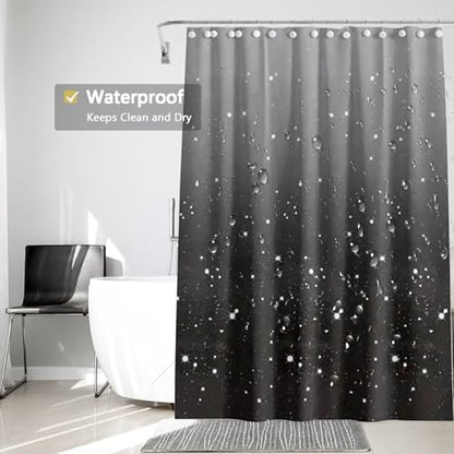 TIKABC Shower Curtain Liner, 4G PEVA Shower Liner, Plastic Waterproof Shower Curtains, with Grommet Holes and 3 Magnetic Weights(Gradient Black) - color: Gradient Black
