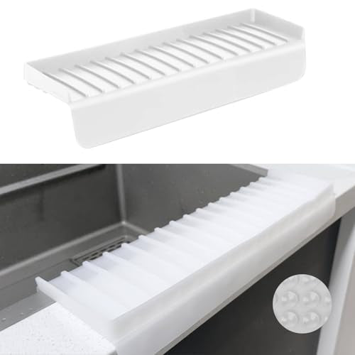 Silicone Sink Edge Protectors - Multifunction Accessories, Splash Guard & Draining Mat for Kitchen, Bathroom Sink, Steel, Granite, Quartz Countertops (Transparent, 4 * 14in) - color: Transparent, size: 4 * 14in
