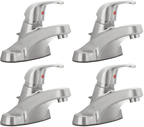 30-B410-AV-BN Watersense Certified Bathroom Sink Faucet, Brushed Nickel Single Handle (Pack of 4) - color: Brushed Nickel Single Handle, size: (Pack of 4)