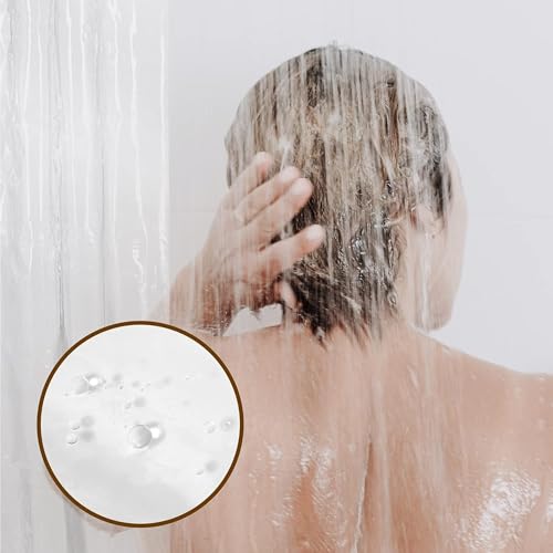 Plastic Shower Liner Clear - Premium PEVA Shower Curtain Liner with Rustproof, Waterproof Cute Lightweight Standard Size Bathroom Curtains - Clear