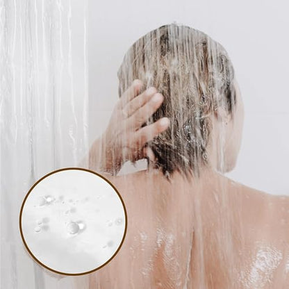 Plastic Shower Liner Clear - Premium PEVA Shower Curtain Liner with Rustproof, Waterproof Cute Lightweight Standard Size Bathroom Curtains - Clear