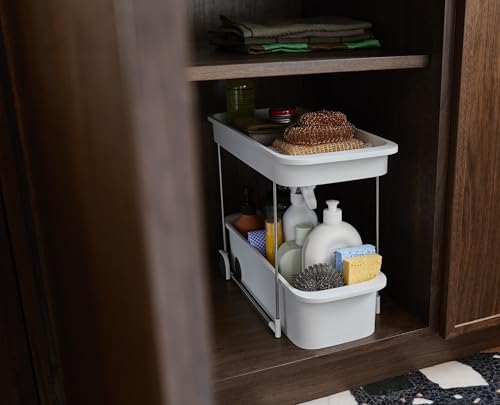 Joseph Joseph CupboardStore 2-Tier Easy-Access Wheeled Storage Caddy – Under-Sink Kitchen Organizer, Made from Recycled Plastic - size: 2-Tier