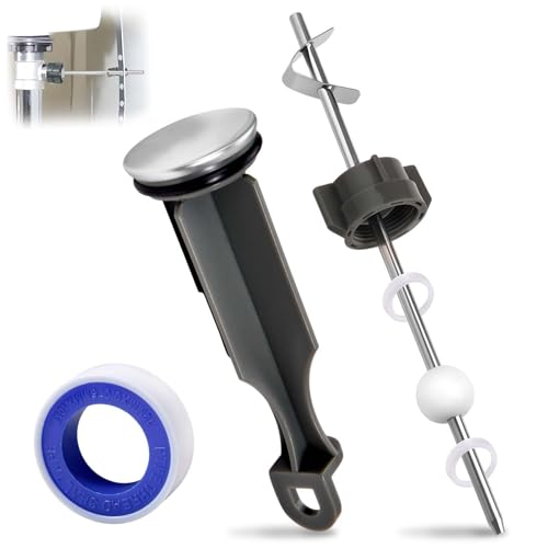 3 Pcs Sink Drain Parts, Lavatory Pop up Stopper Assembly with Plug, Faucet RP5648BN Drain Stopper, Pivot Rod Bathroom Sink Repair Kit for Price Pfister & Popular Brand, 18MM Ball, Chrome