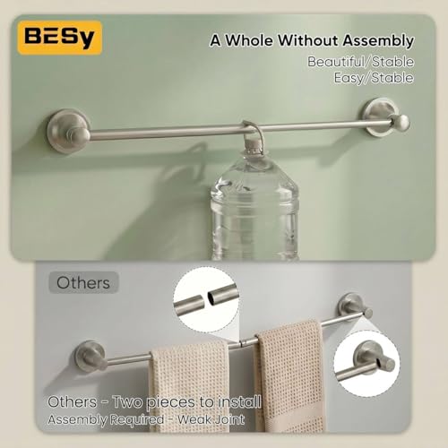 Towel Racks for Bathroom Wall Mounted Bath Towel Bar Brushed Nickel | Adjustable 16-26 In, Wall Mounted Towel Holder, Stainless Steel, Rustproof, Towel Bar Rod Hanger Hardware Accessories Hotel - color: Brushed Nickel