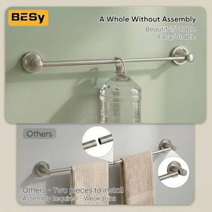 Towel Racks for Bathroom Wall Mounted Bath Towel Bar Brushed Nickel | Adjustable 16-26 In, Wall Mounted Towel Holder, Stainless Steel, Rustproof, Towel Bar Rod Hanger Hardware Accessories Hotel - color: Brushed Nickel