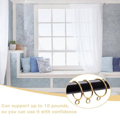 Openable Curtain Rings with Eyelets,1.25inch Heavy Duty Rustproof Metal Drapery Rings,Shower Curtain Rings 24pcs Gold Zocang - color: Gold, size: 1.25inch Inside Diameter