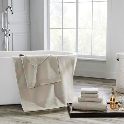 Modern Threads Waffle-Rib 6-Piece Towel Set – Premium Cotton Bath Towels, Ultra-Absorbent & Soft, Elegant Waffle Texture for Bathroom & Spa, Taupe - color: Taupe
