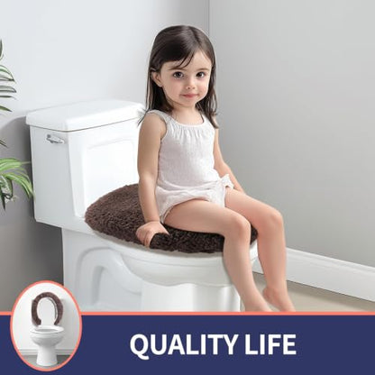 Soft Microfiber Toilet Lid Cover 17.5" x 15" Machine Washable | Solid Toilet Seat Cover Adjustable Rubber Backing Fits Most 16 -17.5" L x 14-16" W Round Oblong and Elongated Toilet Seat - color: Taupe