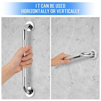 2 PCS Shower Grab Bars for Seniors 20 Inch Bathroom Safety Shower Handle | Stainless Steel Balance Bar, Anti Slip Hand Rail Support, Assist Bath Handrails for Handicap, Elderly, Pregnant - size: 2 PCS-20IN
