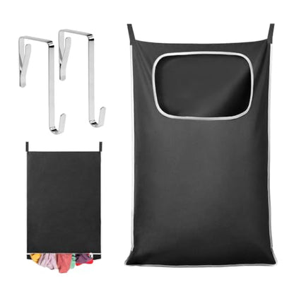 Hanging Laundry Hamper, Over the Door Laundry Storage Basket | Over the Door laundry Wamper With Wide Opening and Full-length Zipper, Easy to load &Take, Space Saving for Small Room & RV