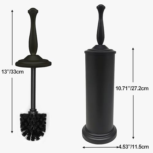Matte BlackToilet Bowl Brush with Holder, Durable Bathroom Cleaning Tool, Modern Design for Easy Toilet Maintenance, Bathroom Cleaner Brush for Efficient Cleaning and Hygiene - color: Matte Black 2
