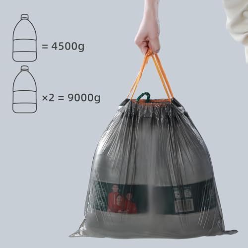 MOPALL Small Trash Bags with Drawstring, 2.6-4 Gallon, Black | 75 Count - size: Trash Bags (Pack of 75)