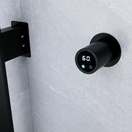 Bathroom Heated Towel Rack, Black Towel Warmer, 3 Bars, 110V | Smart Touch Control, Wall Mounted, Concealed Hardwired, Stainless Steel, Dry Towels in Modern Bathrooms, Space-Saving Design - color: Black-3 Bars
