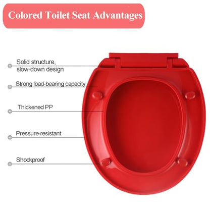 Soft Close Toilet Seat, Round Toilet Seat Cover, Quiet and Slow Close Toilet Lid and Seat, Quick Release, Easy to Install Also Easy to Clean, O-Shaped, PP,Blue,36x41cm - color: Blue