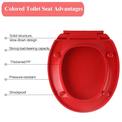 Soft Close Toilet Seat, Round Toilet Seat Cover, Quiet and Slow Close Toilet Lid and Seat, Quick Release, Easy to Install Also Easy to Clean, O-Shaped, PP,Royal Blue,36x41cm - color: Royal Blue