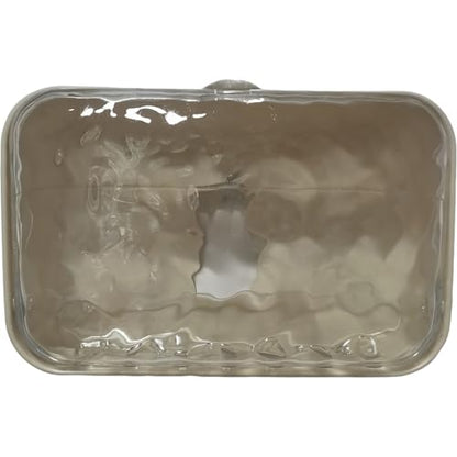 Large Waterproof Soap Dish with Lid, Self Draining Soap Holder Fit Dr Squatch Soap, Wall Mounted Bathroom Shower RV Container with Adhesive (Transparent) - color: Transparent