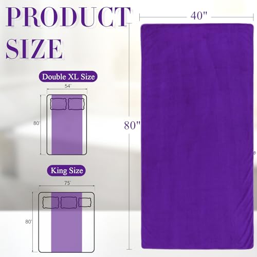 SmoothNovelty 2 Pcs Oversized Bath Towels 40 x 80 Inch, Extra Large Bath Sheets Microfiber Lightweight & Quick Dry, Jumbo Shower Towels for Adults Beach, Gym, Pool, Spa, Travel (Purple) - color: Purple