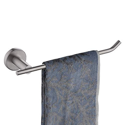 JQK Hand Towel Bar, Stainless Steel Towel Ring for Bathroom, 9 Inch Necklace Holder Brushed Finish Wall Mount, TR100-BN - color: Brushed, size: 9 Inch (Right)