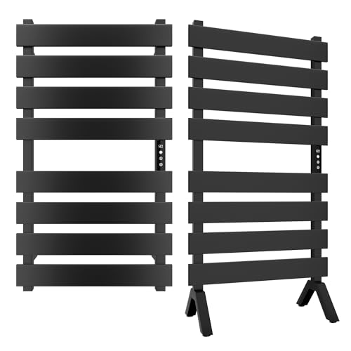 Poloma Freestanding Heated Towel Racks for Bathroom, Towel Warmer Rack, Towel Dryer, Matt Black. CSA Certified. | 2 IN 1 Freestanding & Wall Mounted, Electric Towel Dryer, Matt Black. CSA Certified. - size: WIDE BAR