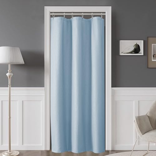 Small Stall Shower Curtain - Embossed Textured Bathroom Curtain, 36 x 72 Shower Curtain for RV Camper, Machine Washable Water Resistance, Glacier Blue - color: Glacier Blue, size: 36"W x 72"L (Pack of 1)