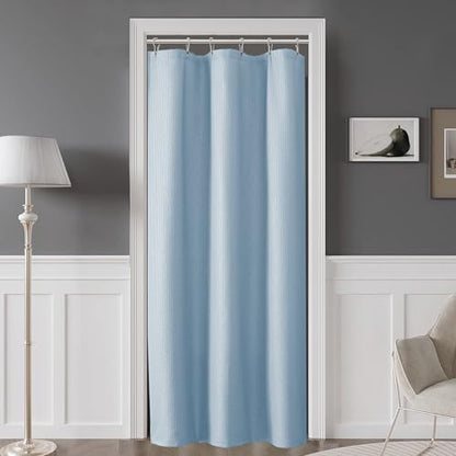 Small Stall Shower Curtain - Embossed Textured Bathroom Curtain, 36 x 72 Shower Curtain for RV Camper, Machine Washable Water Resistance, Glacier Blue - color: Glacier Blue, size: 36"W x 72"L (Pack of 1)