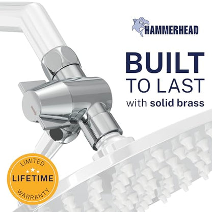 HammerHead Showers® Solid Metal 3 Way Shower Diverter Valve - Shower Arm Diverter Connects Fixed and Hand Held to Shower Arm - Shower Diverter for Dual Shower Head - Shower Splitter 2 Way - Chrome - color: Chrome