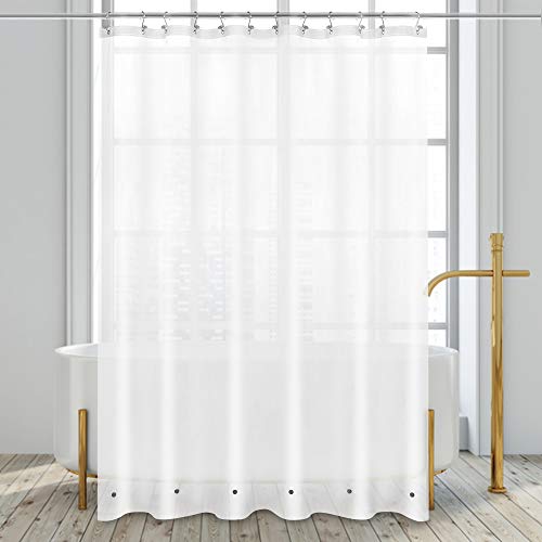 Barossa Design Frosted Shower Curtain Liner with 6 Magnets, Frost, 72x72 | 8G Heavy Duty PEVA, PVC Free, Metal Grommets, Waterproof Standard Size Plastic Shower Liner for Bath Tub - color: 2b. Frost-heavy, size: 72"W x 72"L (Pack of 1)