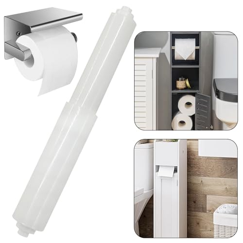 4Pack Toilet Paper Holder Spring Rod Replacement | Plastic, Spring Loaded, White
