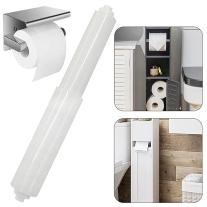 4Pack Toilet Paper Holder Spring Rod Replacement | Plastic, Spring Loaded, White