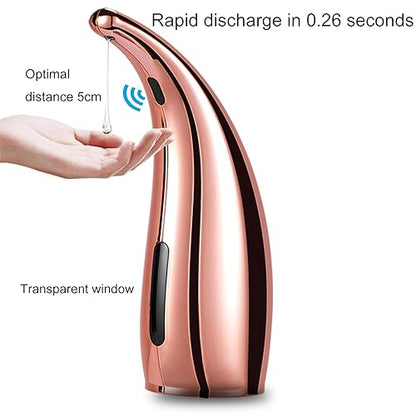 Automatic Soap Dispenser, 4 Levels Adjustable, Touchless, for Kitchen and Bathroom, with Infrared Motion Sensor, Waterproof, 300ml/11oz Copper Rose Gold - color: Copper Rose Gold