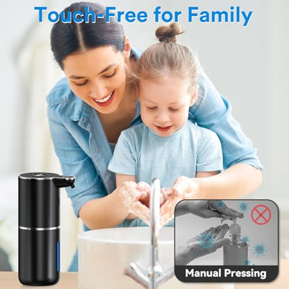 Fachixy Automatic Liquid Soap Dispenser Touchless, Smart Digital Display | 12.8oz/380mL, Up to 90 Days Battery Life, 6 Adjustable Level, Rechargeable, Wall Mountable IPX5 for Kitchen & Bathroom, Black - color: Black, style: Liquid