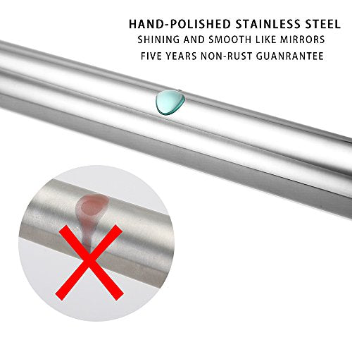 Shower Curtain Rod 43-73 Inches, Rustproof and Non-Slip Spring Tension Rod for Window or Bathroom, Polished 304 Stainless Steel - color: Stainless