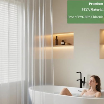 Long Shower Curtain Liner,72x75 Inch Length PEVA Clear Plastic Tall Shower Liner with 6 Magnets for Bathroom, Lightweight & Waterproof with Rustproof Grommets - color: 4g-clear, size: 72"W x 75"L (Pack of 1)