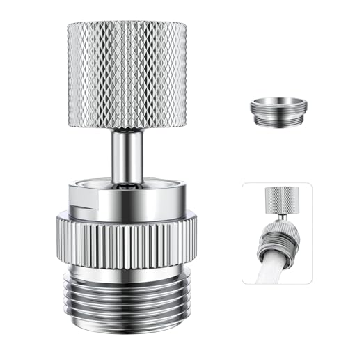 320° Swivel Garden Hose Adapter, Faucet to Hose Adapter with Aerator, Male to Female Sink Adapter for Bathroom, Kitchen, Garden - 3/4" Thread (Chrome) | Faucet to Hose Adapter, Male to Female Sink Adapter for Bathroom, Kitchen, Garden - color: Faucet Hose