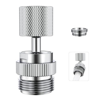 320° Swivel Garden Hose Adapter, Faucet to Hose Adapter with Aerator, Male to Female Sink Adapter for Bathroom, Kitchen, Garden - 3/4" Thread (Chrome) | Faucet to Hose Adapter, Male to Female Sink Adapter for Bathroom, Kitchen, Garden - color: Faucet Hose