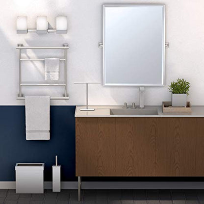 Gatco Modern Rectangle Wastebasket, Satin Nickel - Stainless Steel Trash Can with Removable Lid, Leakproof, 3 Gallon Capacity for Bathroom, Bedroom, Kitchen, or Office - color: Satin Nickel