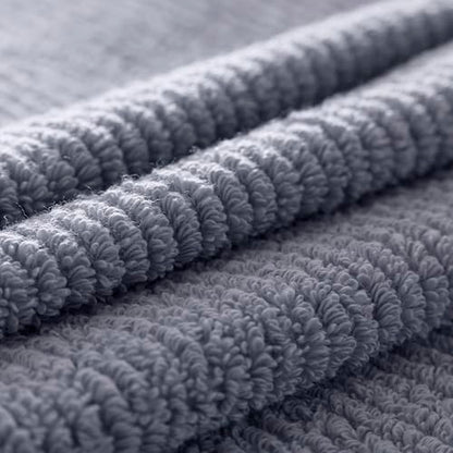 BOLL & BRANCH Turkish Ribbed Washcloth Set, Mineral | Set of 2 - 100% Organic Turkish Cotton - Soft Absorbent Luxury Spa Washcloths, Ribbed Texture - Quick Dry Bathroom Essentials - color: Mineral, style: Turkish Ribbed
