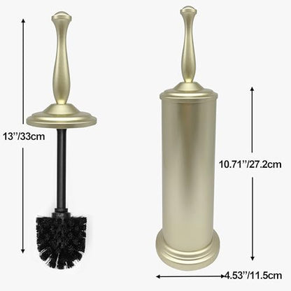 Satin Matte Soft Gold Toilet Bowl Brush with Holder, Durable Bathroom Cleaning Tool, Modern Design for Easy Toilet Maintenance, Bathroom Cleaner Brush for Efficient Cleaning and Hygiene - color: Gold 1