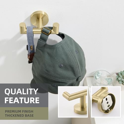 Angle Simple Bathroom Towel Hook, SUS304 Stainless Steel Robe Hook, Hand Towel Holder Wall Mount, Brushed Gold - color: Brushed Gold, size: 1 Pack