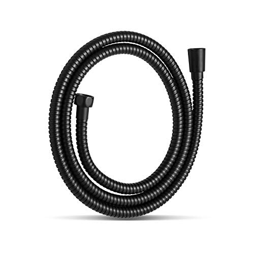 OFFO Shower Hose, Kink Free Stainless Steel Shower Hose Attachment Electroplating Handheld Shower Head Hose Flex Hoses Extension with Brass Insert & Nut for Pet Bathing Cleaning 60 in, Matte Black - color: Matte Black, size: 60 in