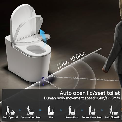 Smart Toilet with bidet built in, Auto Open Close(CD-K010) | Bidet Toilet with Wider Heated Seat, Warm Water, Foot Sensor Auto Flush, Japanese Toilet for Bathroom with Remote Control - color: CD-K010