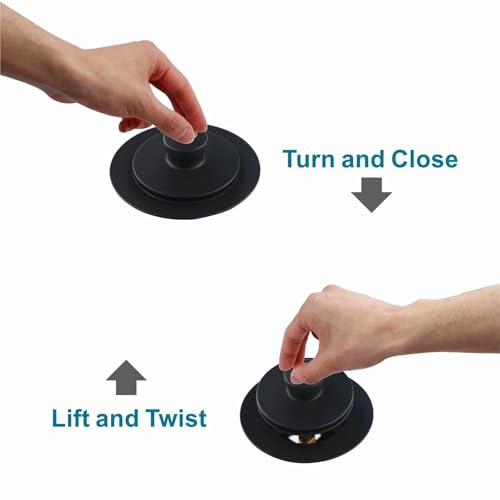 WELSAN Matte Black Tub Drain and Overflow Kit, Bathtub Drain Kit Universal | Lift & Turn, Single Hole Faceplate, Fine/Coarse Thread Conversion Twist Trim Kit Assembly, For 1-3/8" and 1-1/2" Tub Drains - color: Black