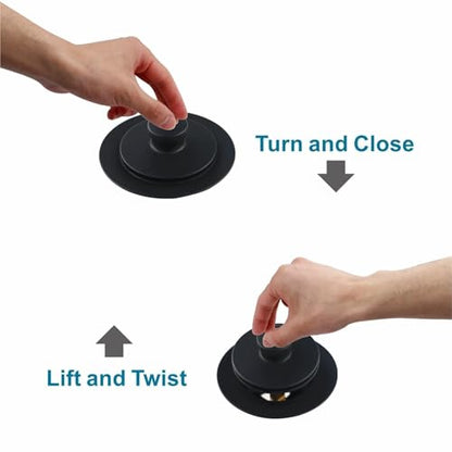 WELSAN Matte Black Tub Drain and Overflow Kit, Bathtub Drain Kit Universal | Lift & Turn, Single Hole Faceplate, Fine/Coarse Thread Conversion Twist Trim Kit Assembly, For 1-3/8" and 1-1/2" Tub Drains - color: Black