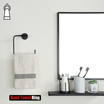 JQK Towel Ring Oil Rubbed Bronze, Stainless Steel Square Ring Towel Holder for Bathroom, 6 Inch ORB Wall Mount, TR140-ORB - color: Oil Rubbed Bronze