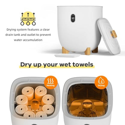 Towel Warmer Dryer for Bathroom, 5.3 gal(20 L) Capacity, Compact Electric Hot Towel Blanket Warmer Bucket with Auto Shut Off & 4 Timer Settings for Spa Home - size: 20L